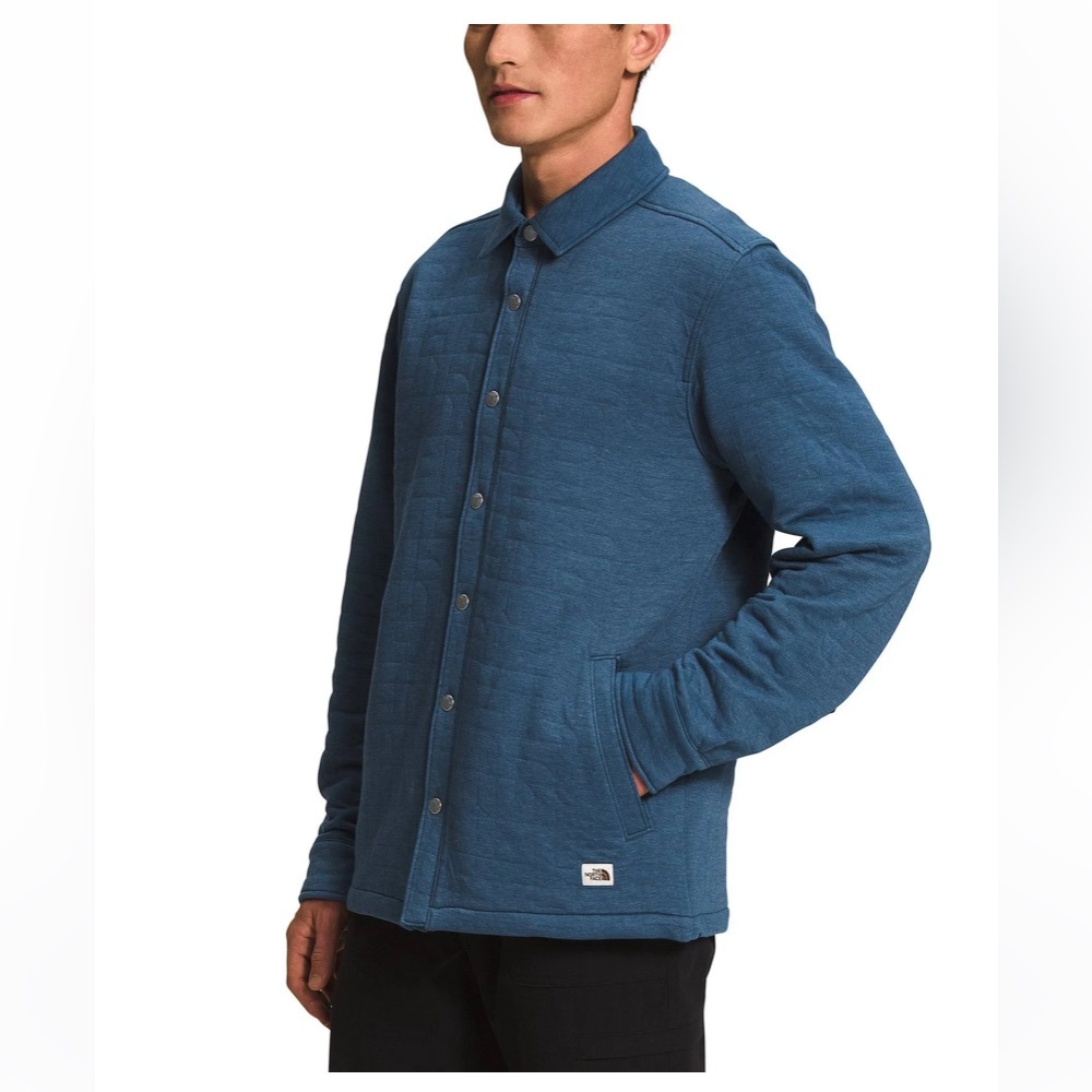 NWT The North Face mens longs peak shacket shadybluewhthtr light jacket